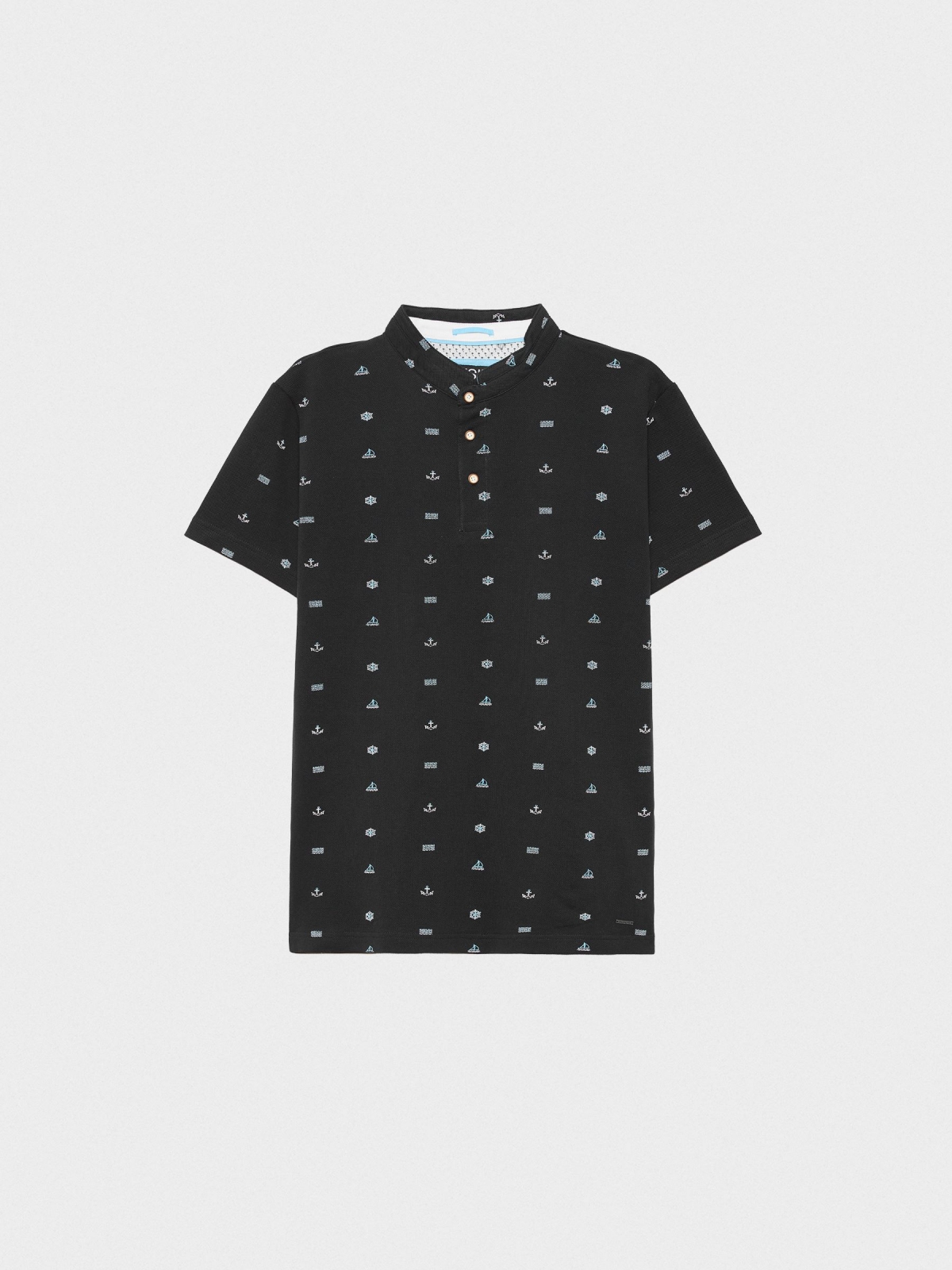  Sailor miniprint polo shirt navy