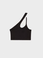 %Pto% Asymmetrical double straps top black