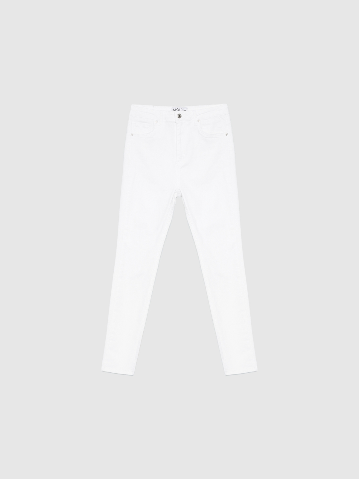 Pantalón básico skinny blanco vista detalle