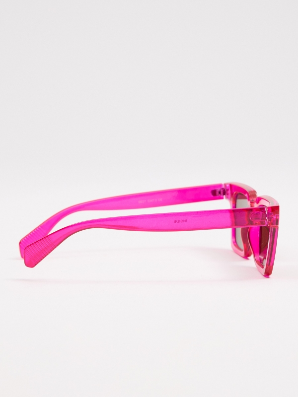 Square acetate sunglasses pink detail view