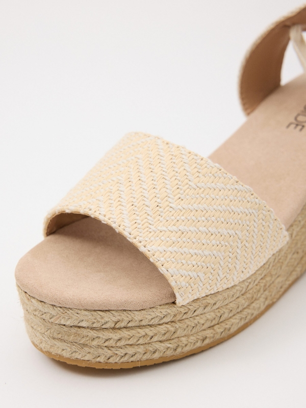 Jute wedge natural shovel off white detail view