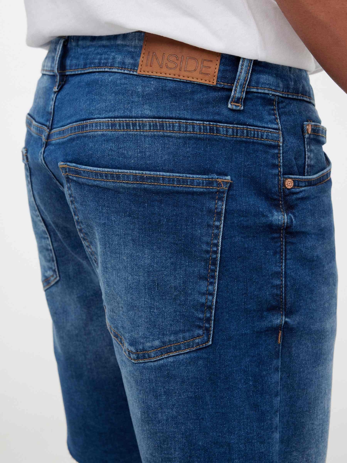 Blue regular denim Bermuda shorts blue detail view