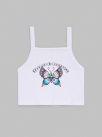 %Pto% Crop top mariposa blanco