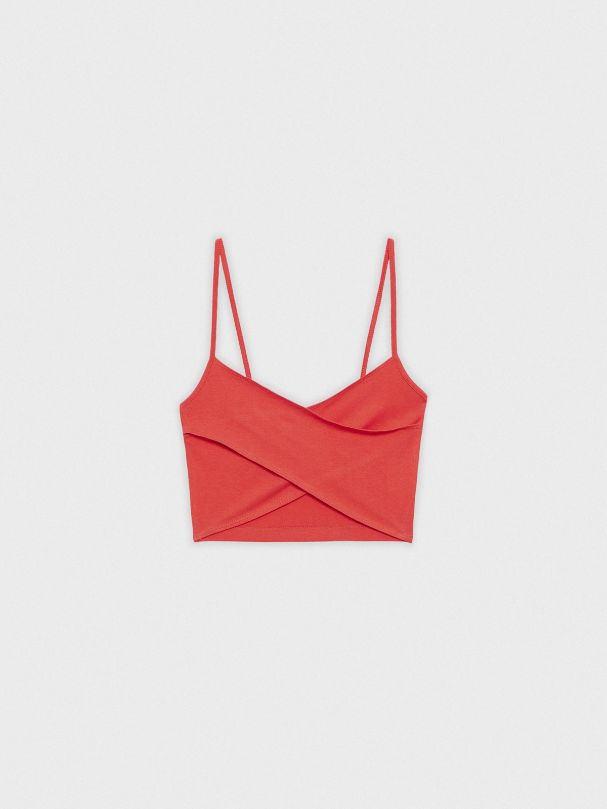  Slim fit crossover crop top red