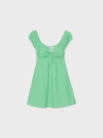 %Pto% Polka dots mini print dress green