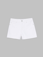 %Pto% Shorts slim high rise blanco