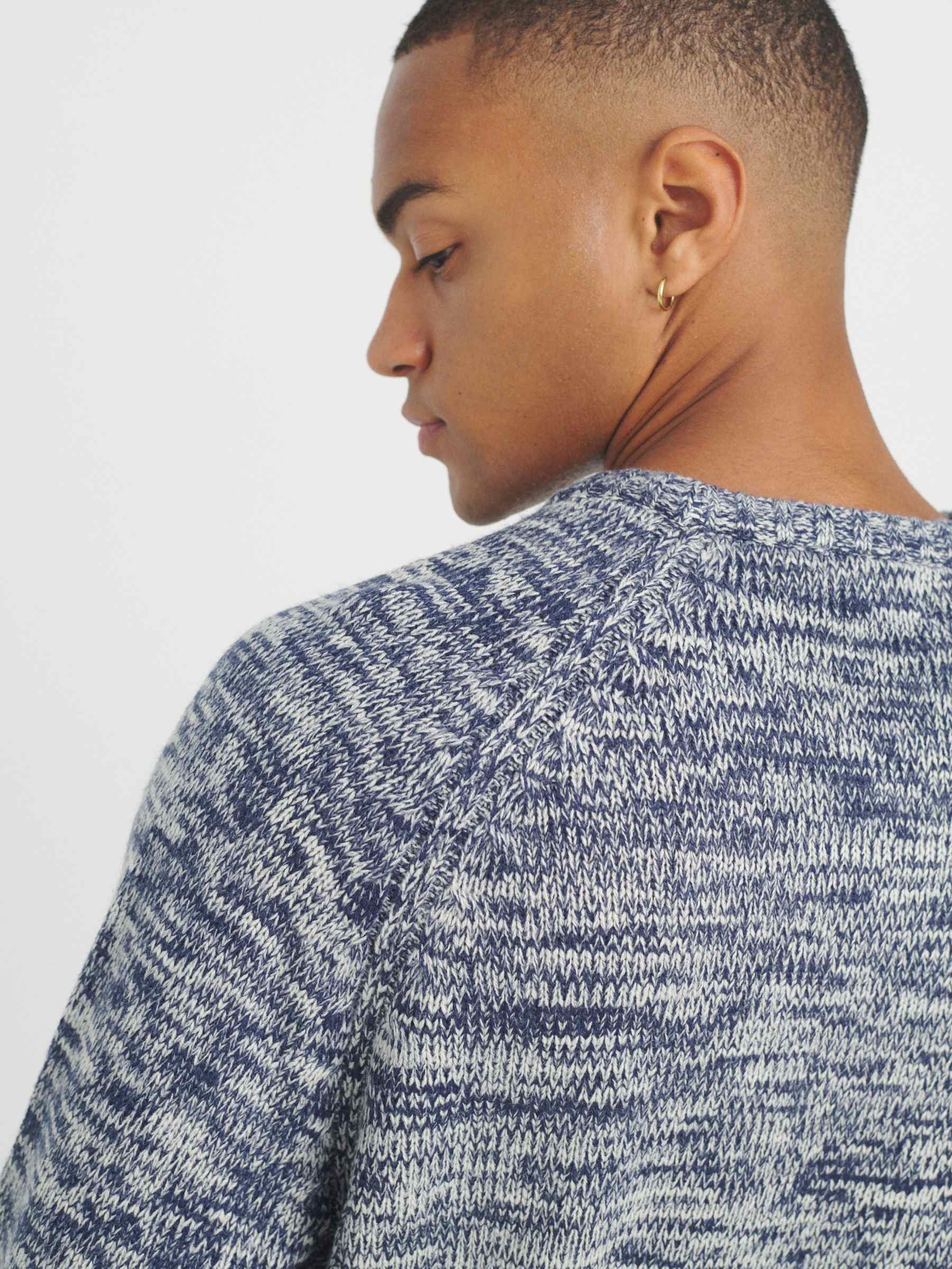 Marbled knitted sweater beige middle back view