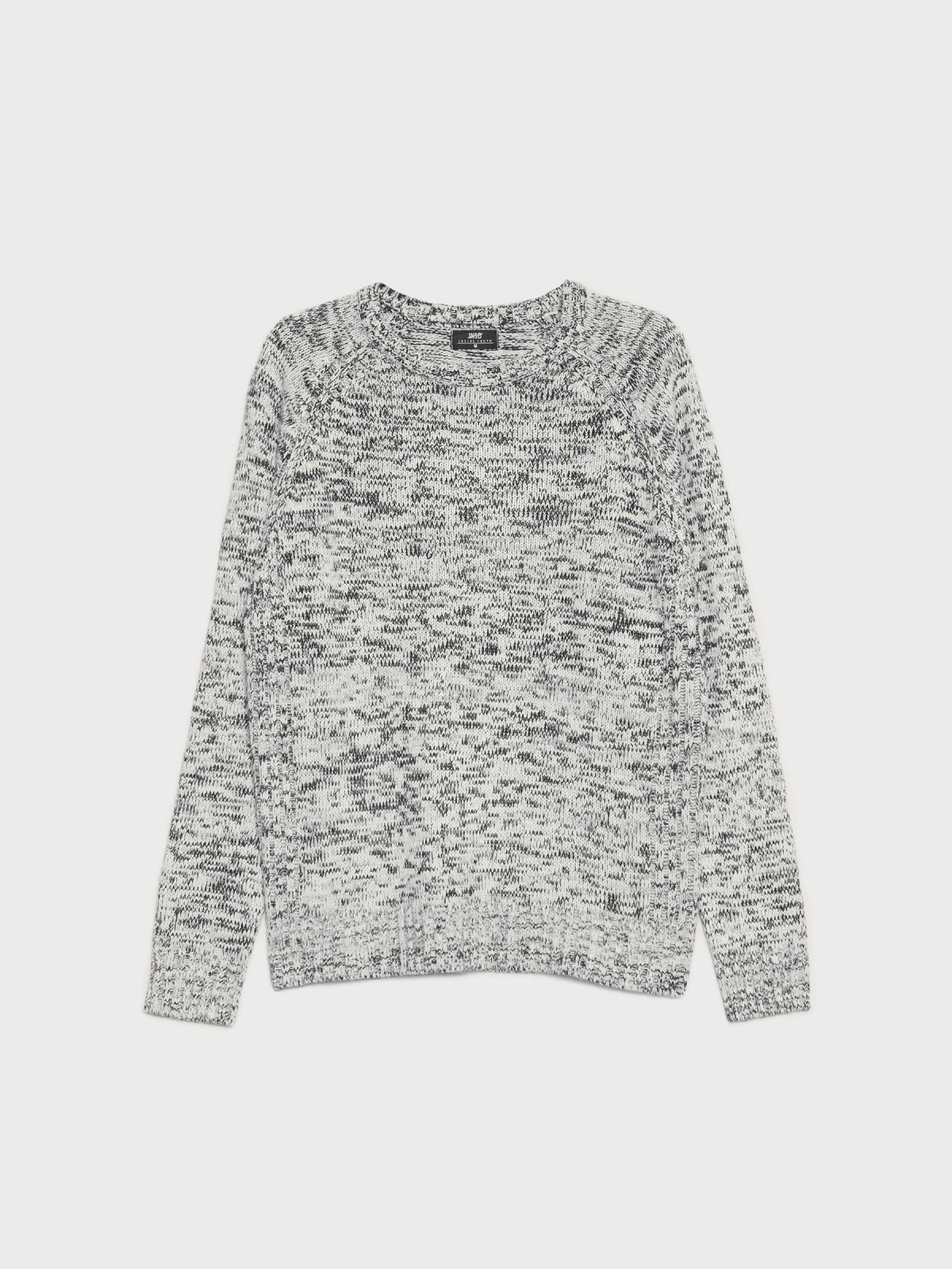 %Pto% Marbled knitted sweater light grey