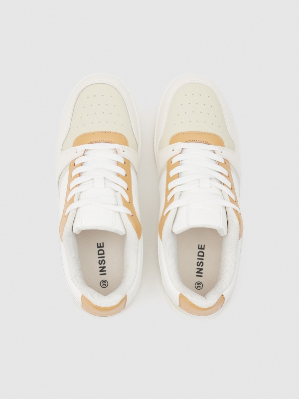 Casual platform sneaker beige zenithal view