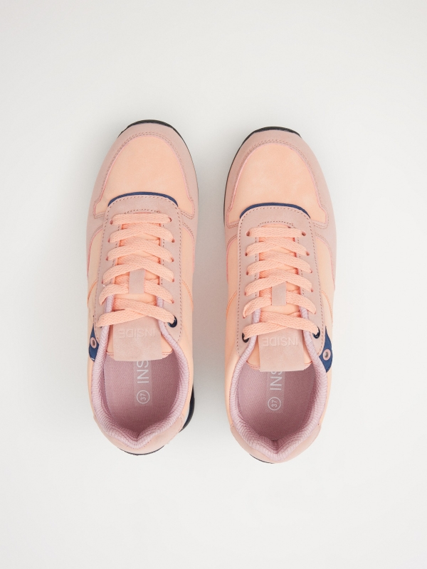 Pink nylon sneaker pink zenithal view