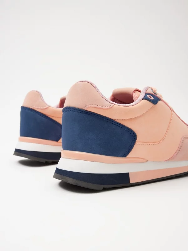 Pink nylon sneaker pink detail view