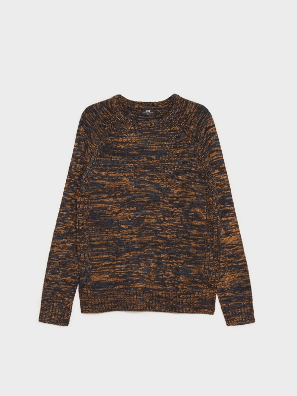  Camisola de malha marmoreada ocre
