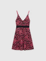 %Pto% Vestido corto cinturilla falda vuelo negro