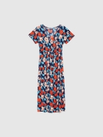 %Pto% Vestido midi estampado abeja azul marino