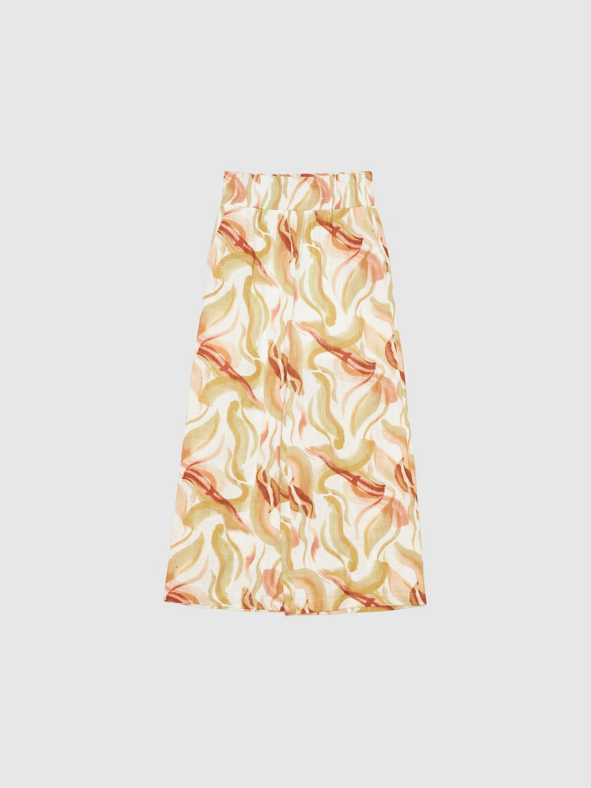 %Pto% Printed wide-leg pants beige