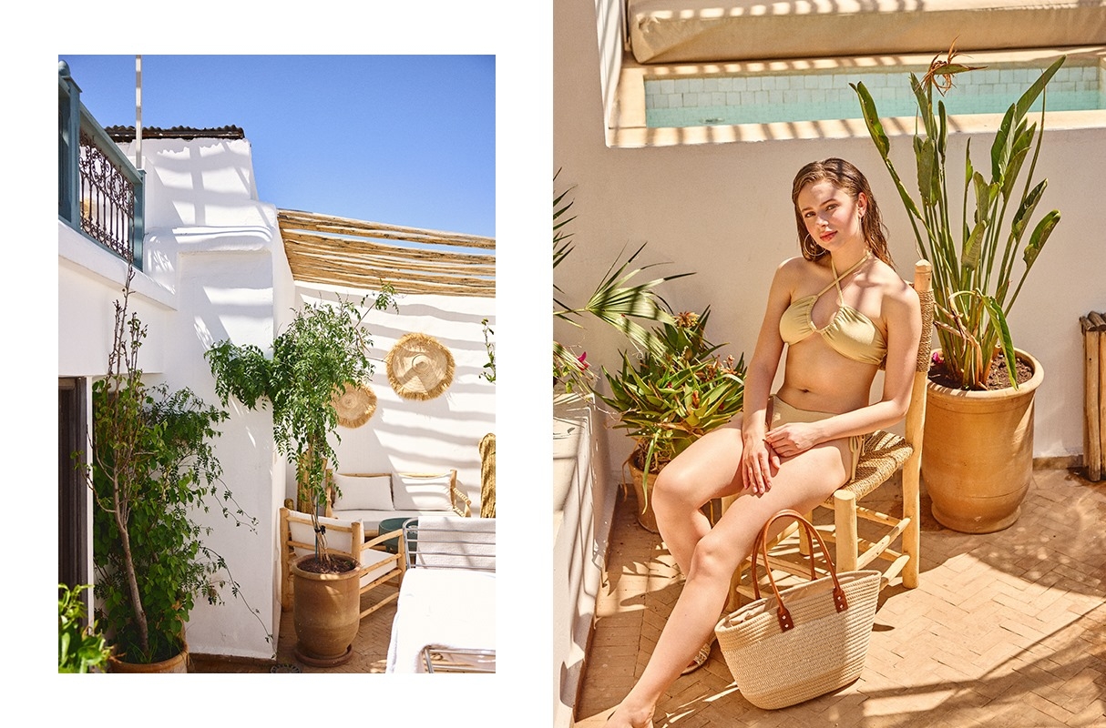 Jute basket bag brown