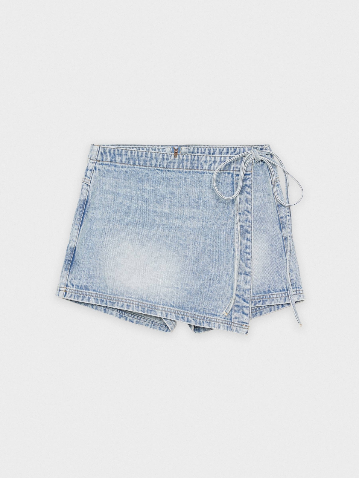 %Pto% Denim crossover skort blue