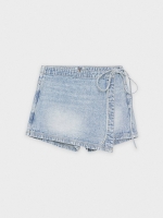 %Pto% Denim crossover skort blue