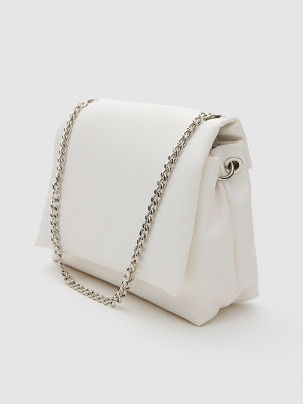 Multi-position shoulder bag white 45º side view