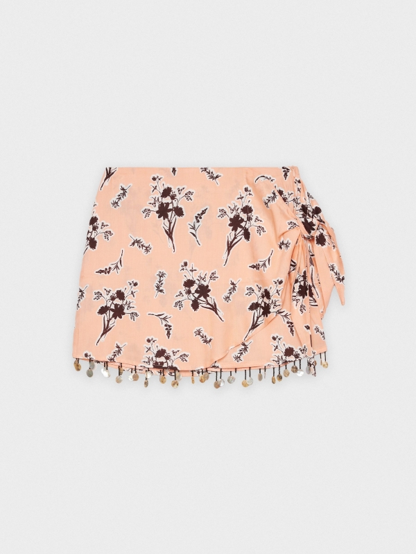  Mini knotted sarong skirt peach