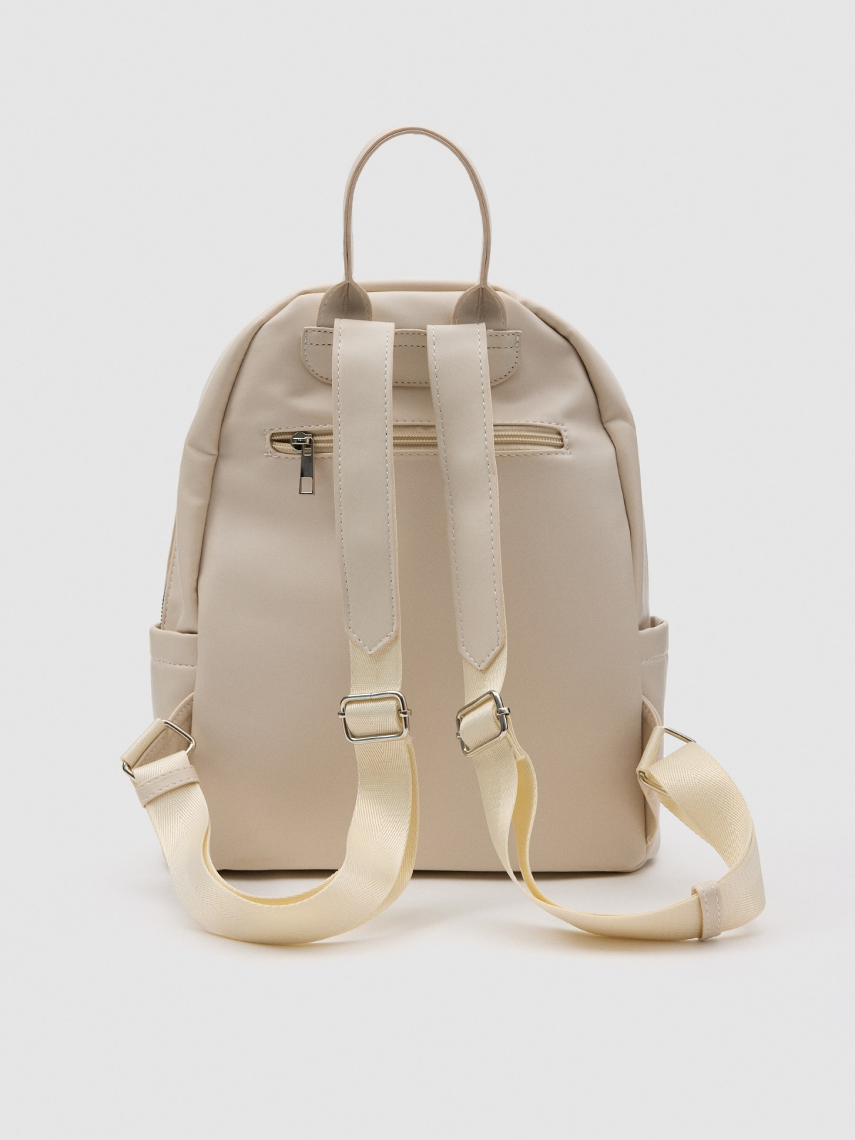 Leatherette backpack white detail view