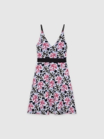 %Pto% Vestido corto estampado cinturilla multicolor