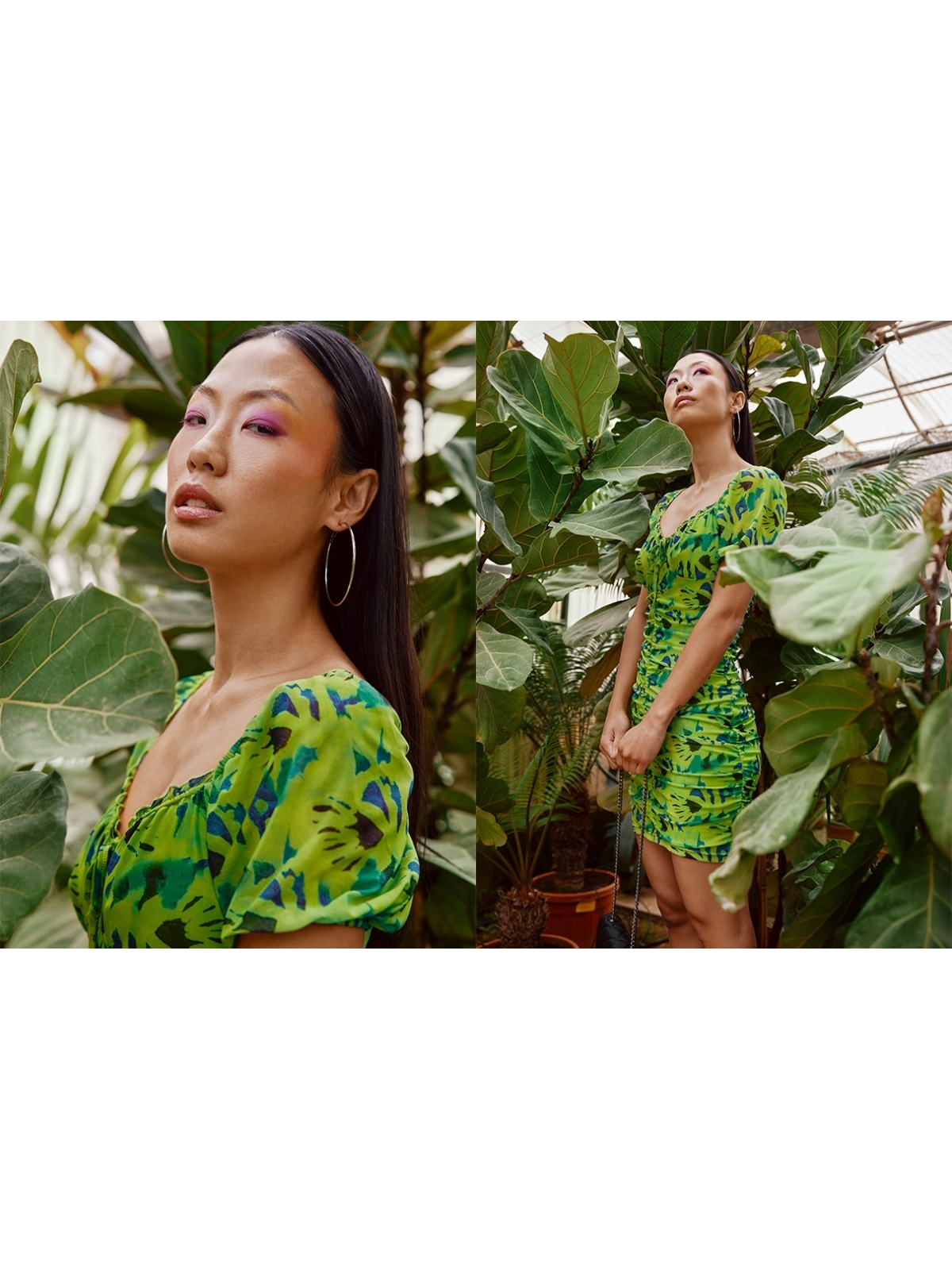 %NewExtra% Vestido mini tule estampado total lima