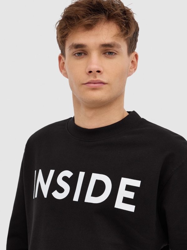 Hoodies INSIDE preto vista detalhe