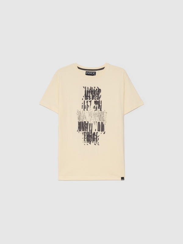  Camiseta texto calavera arena