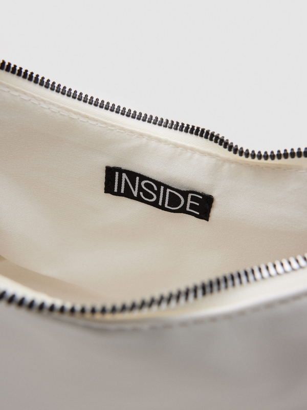 Half moon leatherette bag white detail view