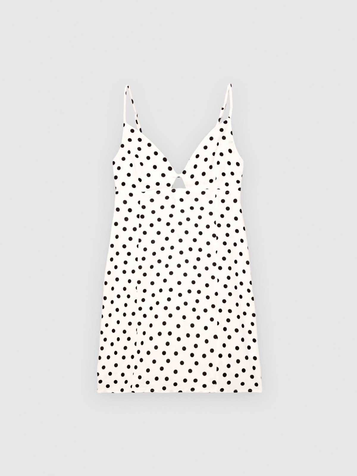  Polka dot mini sundress white