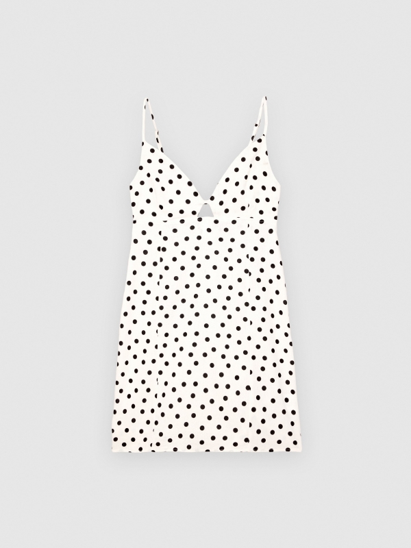  Polka dot mini sundress white