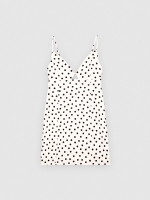 %Pto% Minivestido con topos y tirantes blanco