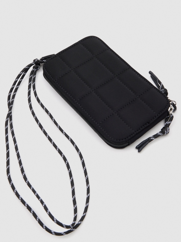 Mobile phone bag black 45º side view