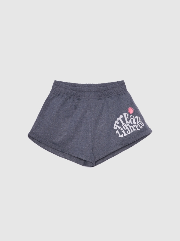  Graphic knitted shorts dark grey