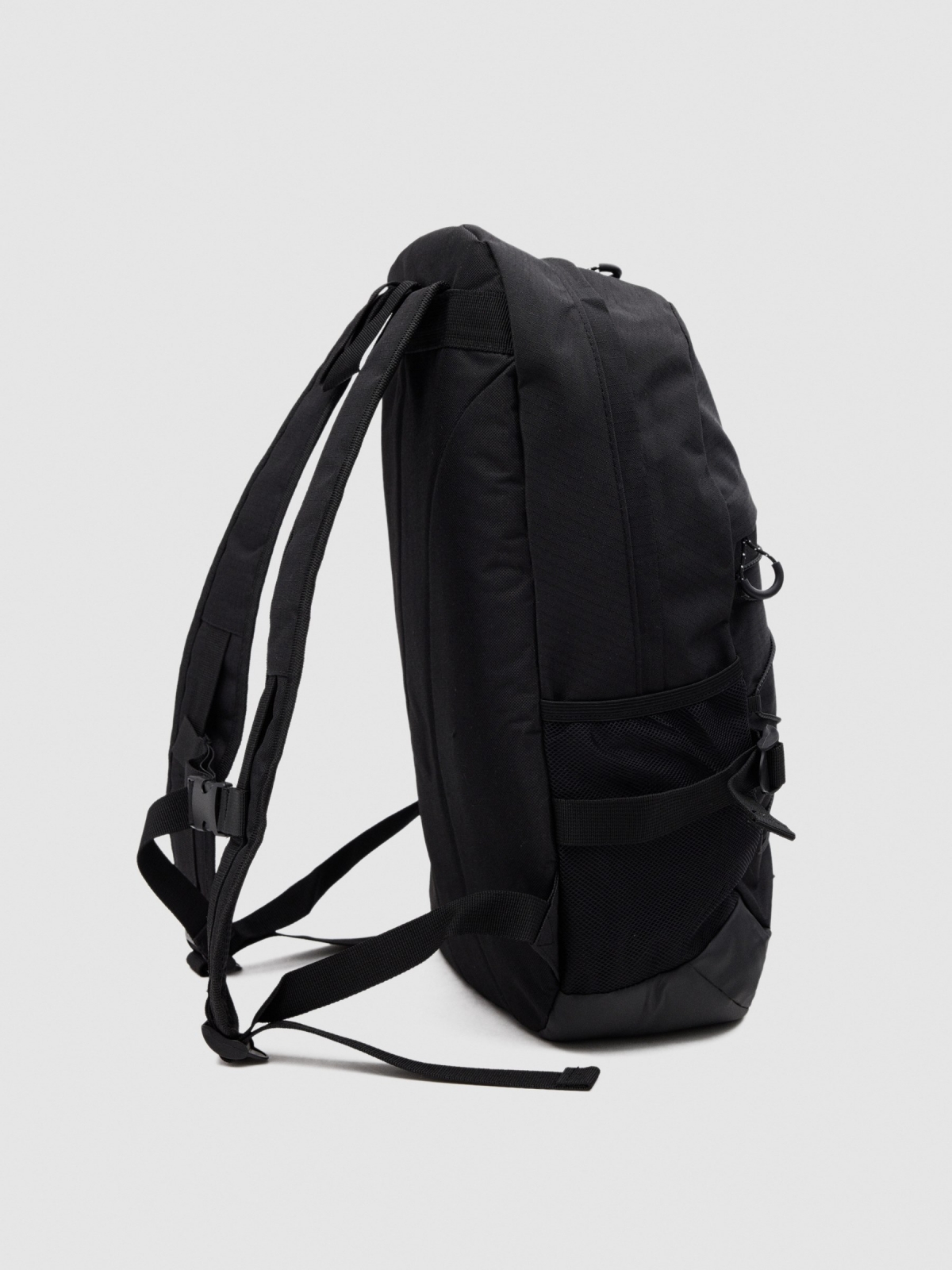 Polyester sports backpack black detail view