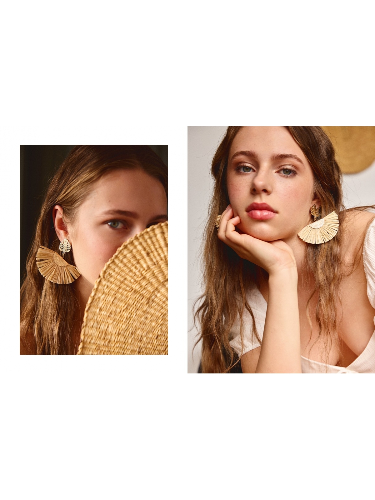 %NewExtra% Pendientes tropicales beige %NewExtra% Pendientes tropicales beige