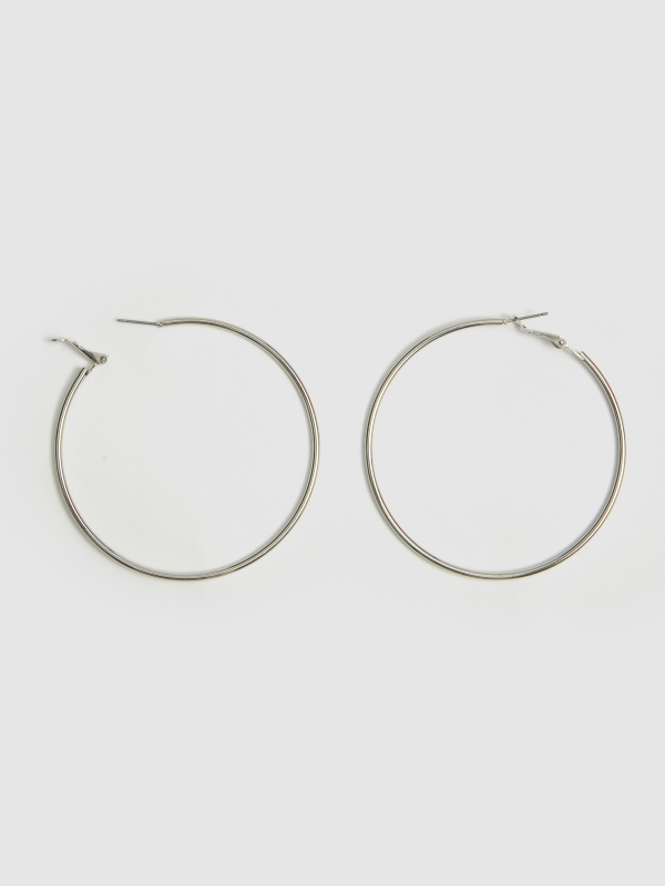 Set 3 hoop earrings beige detail view