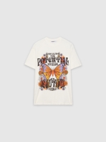 %Pto% Camiseta oversize Mariposa blanco roto