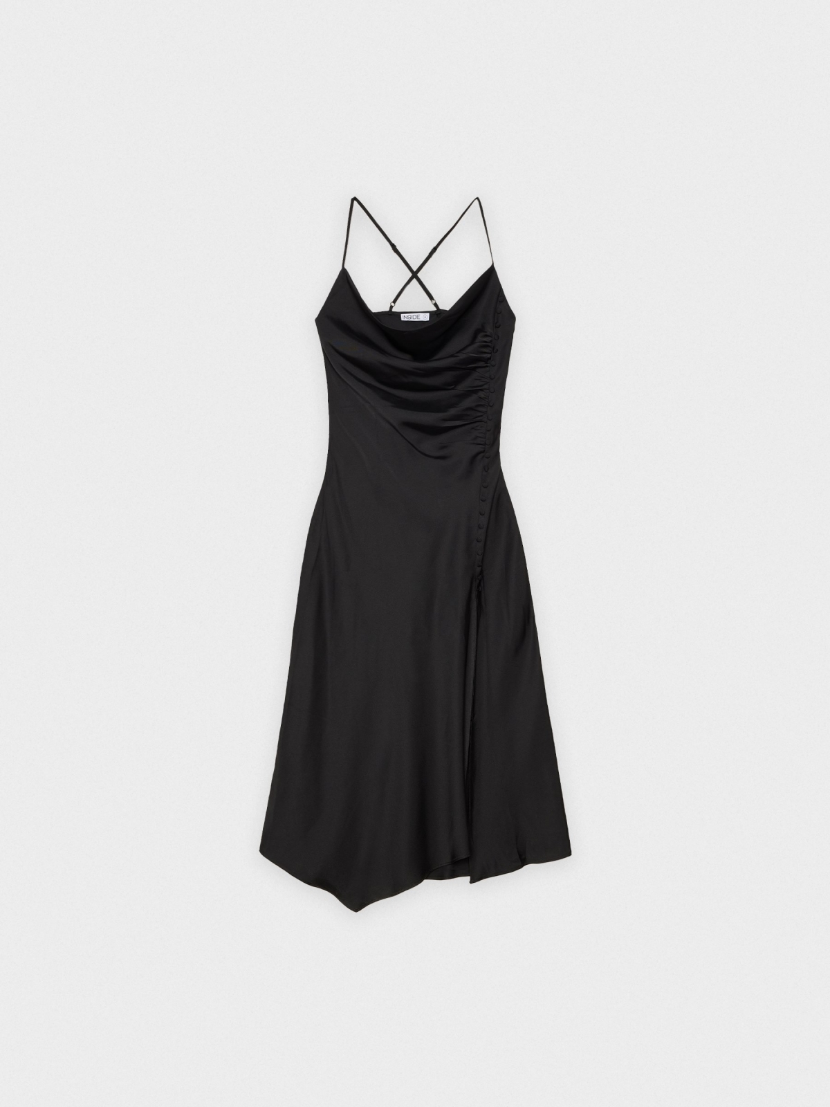  Vestido lingerie botões preto