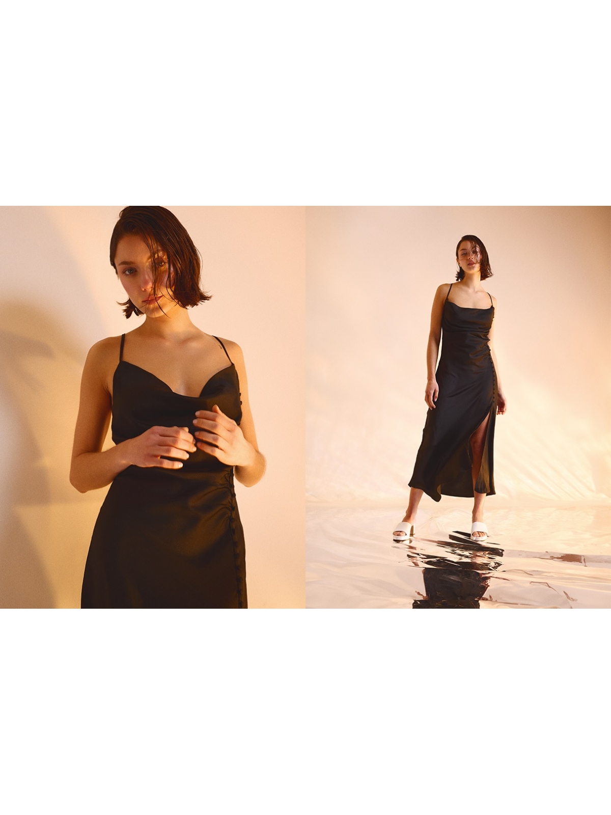 %NewExtra% Vestido lencero botones negro