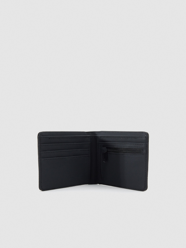 Leatherette wallet black 45º side view