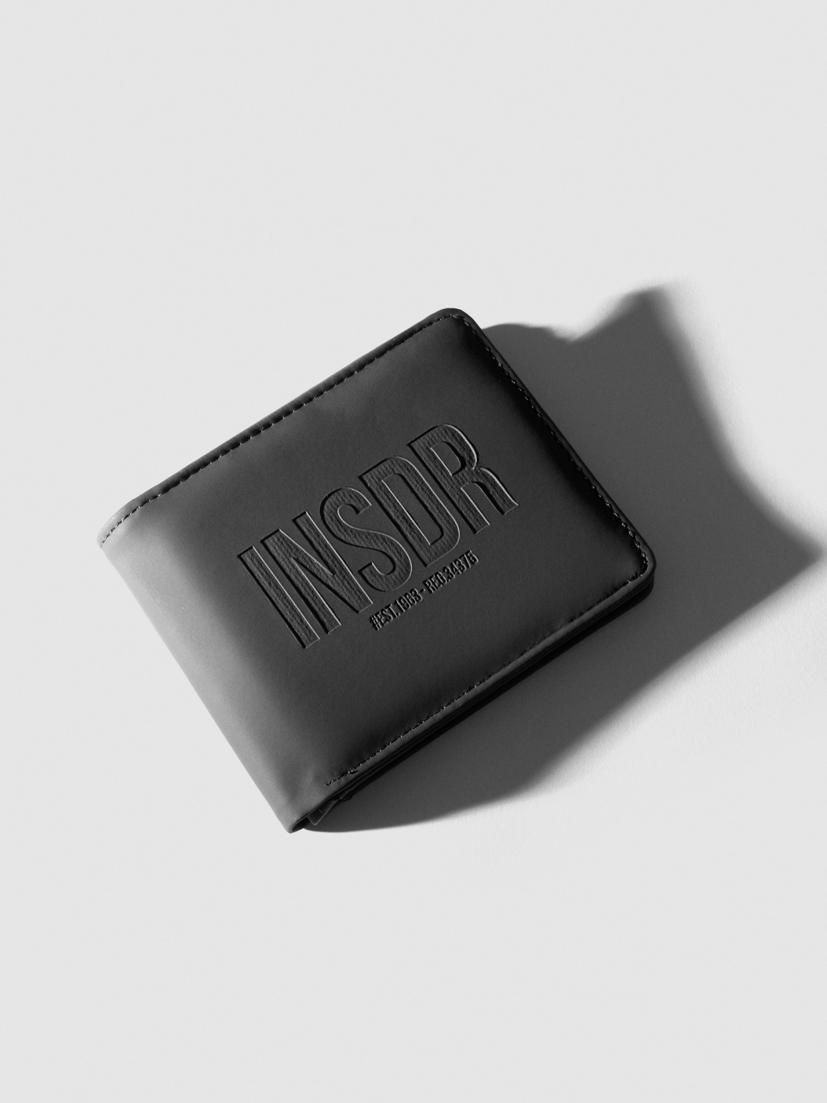 Leatherette wallet black detail view