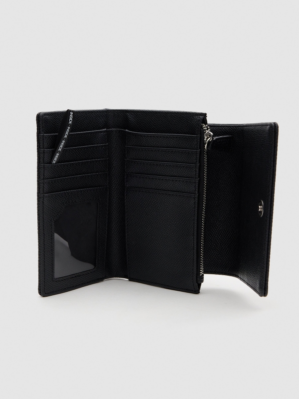 Leatherette wallet black detail view