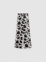 %Pto% Flowy floral print pants white