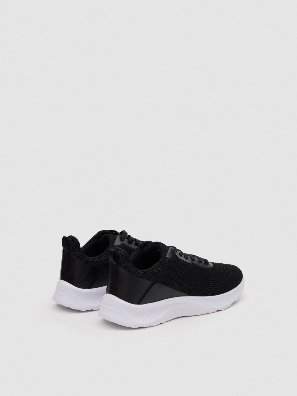 Nylon casual sneaker black 45º back view