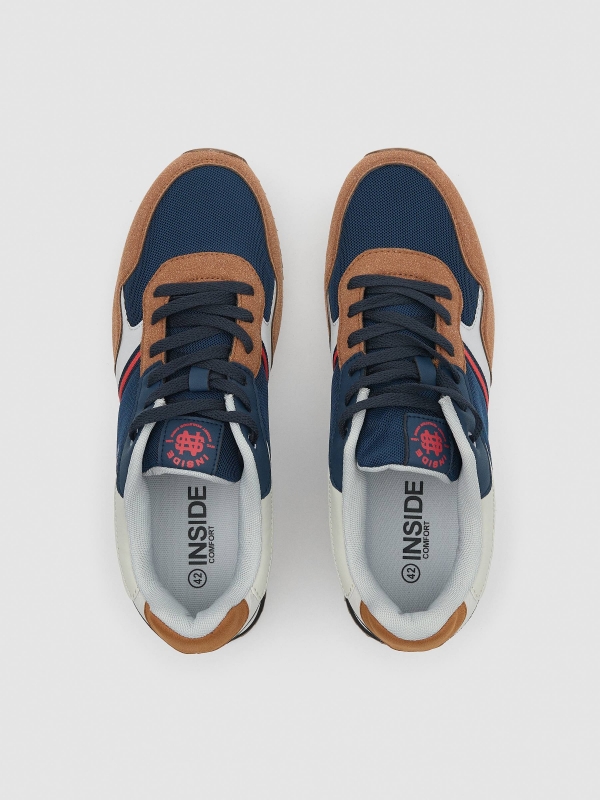 Combined casual sneaker navy zenithal view