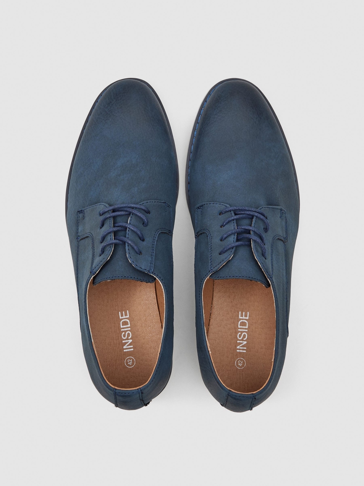 Classic lace-up shoe blue zenithal view