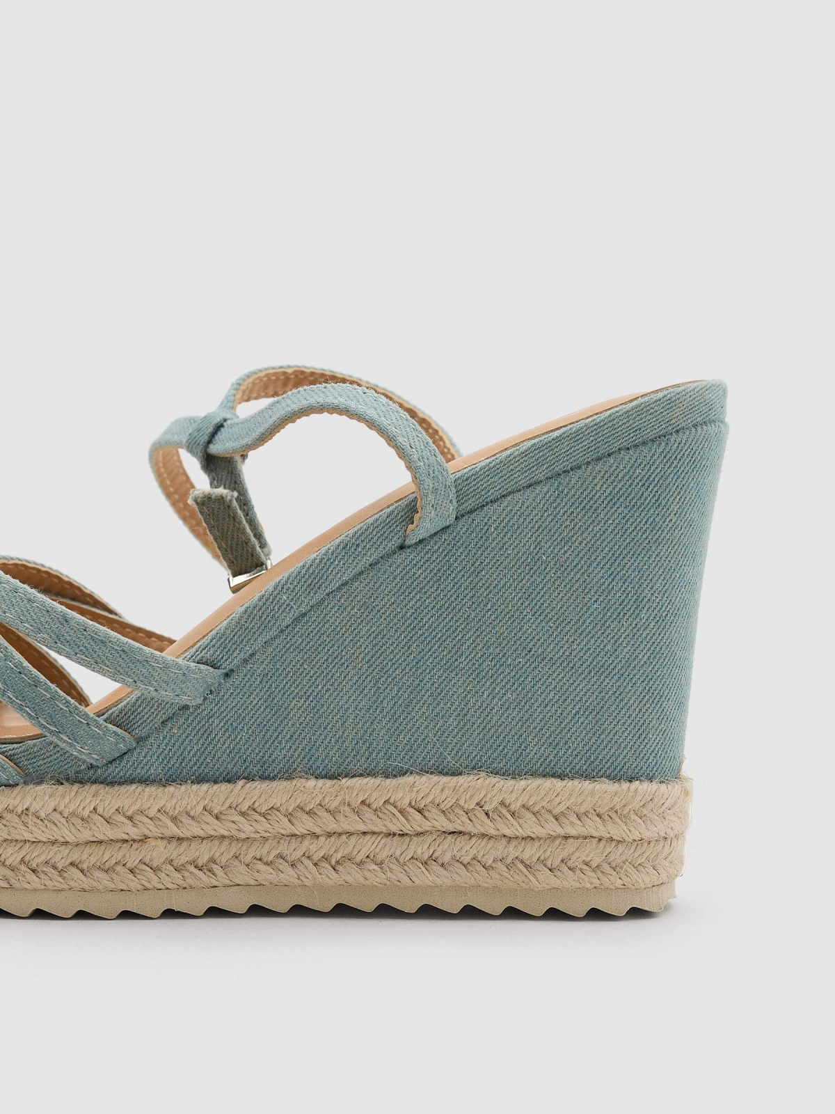 Denim wedge aquamarine detail view