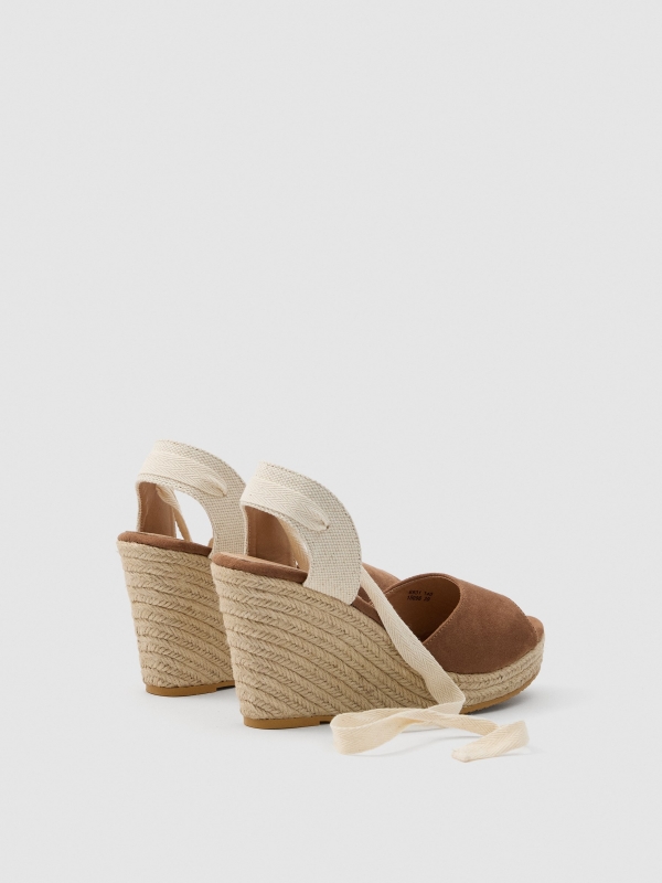 Wedge espadrille brown 45º back view